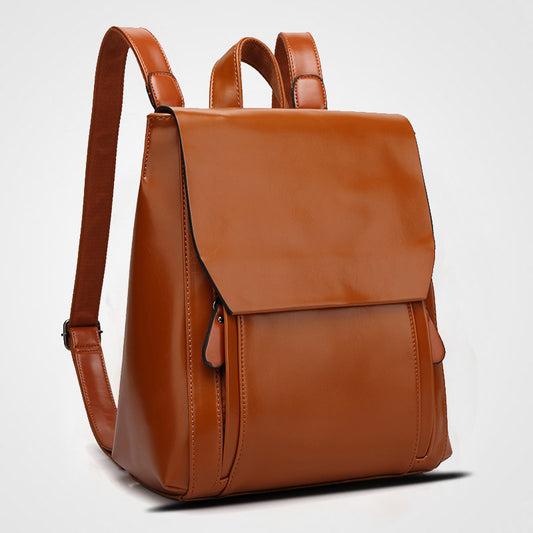 Women Autumn Winter Student Backpack with PU Material