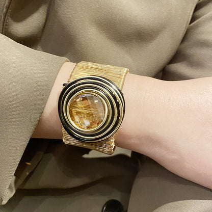 Women Fashion Exaggerated Arm Ring Winding Wire Opening Bracelet