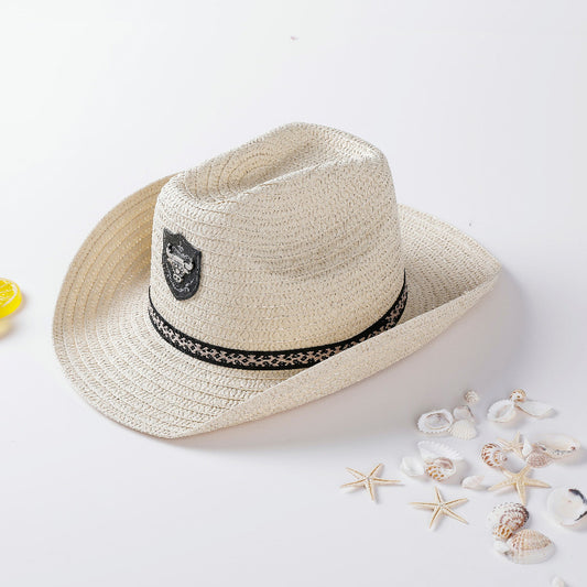 Fashion Casual Solid Color Straw Sunshade Hat