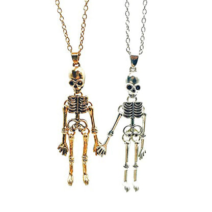 Collar de metal con colgante de esqueleto unisex de Halloween