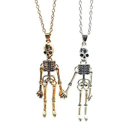 Collar de metal con colgante de esqueleto unisex de Halloween