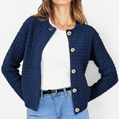 Cardigan décontracté à manches longues en tricot acrylique pour femme