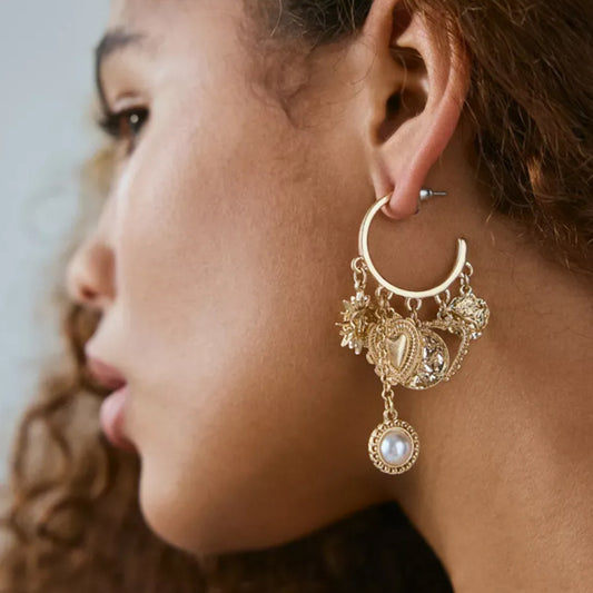 Fashion Alloy Pearl Tassel Earrings for Modern Style