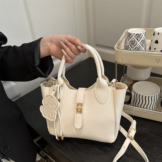 Sac à bandoulière tendance de grande capacité de couleur unie