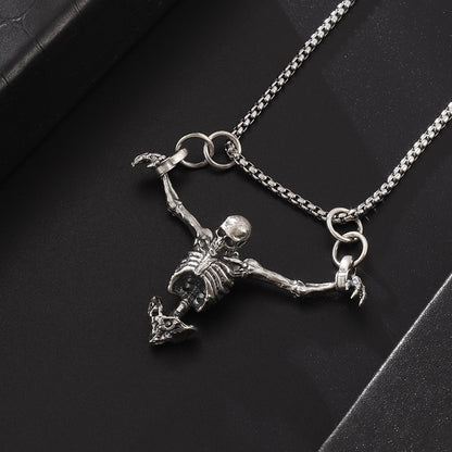 Collar con colgante de calavera de hip hop unisex para Halloween