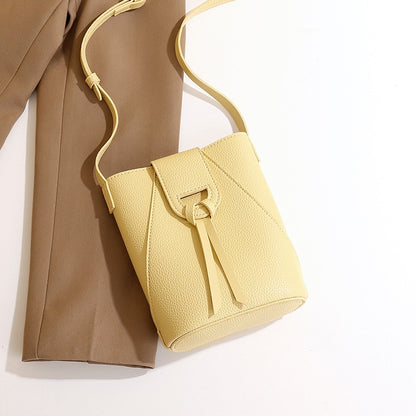 Women Soft Leather Solid Color Crossbody Phone Bag