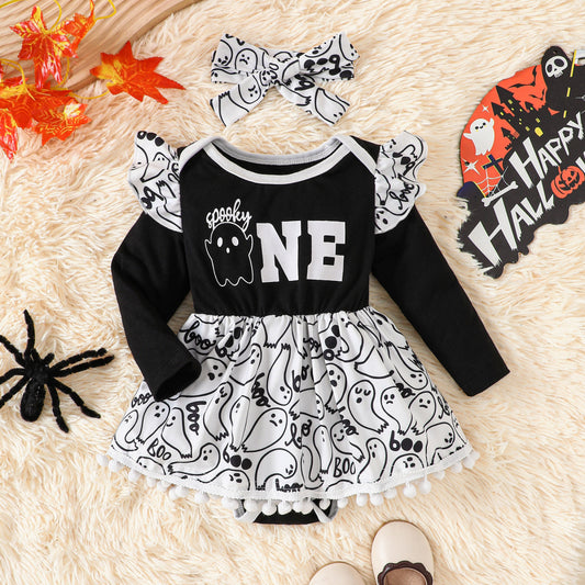 Kids Baby Girls Casual Letter Print Long Sleeve Romper