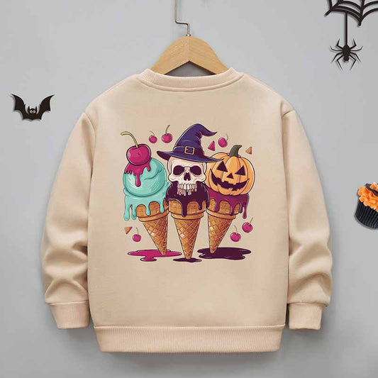 Kids Toddler Boys Girls Casual Halloween Cartoon Fleece Sweatshirt