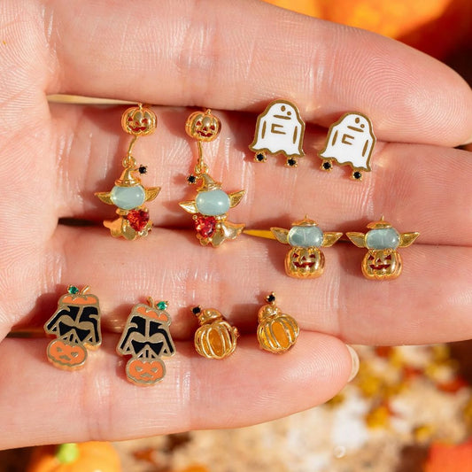 Creative Halloween Copper Gold Plated Cartoon Earrings