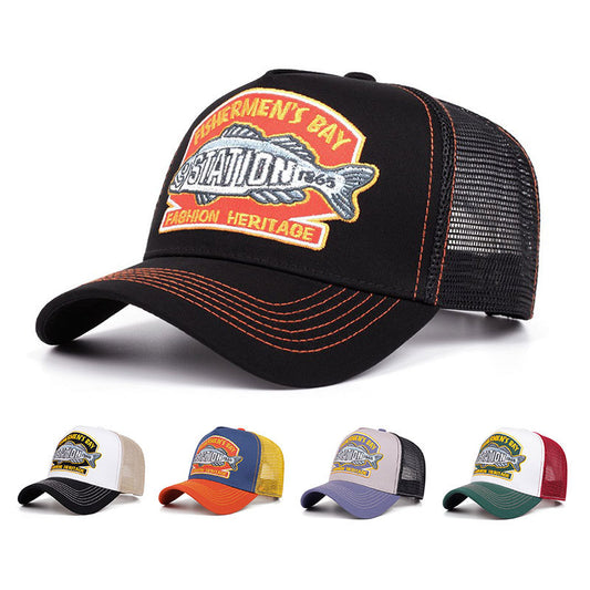 Gorra de camionero transpirable para exteriores con bordado vintage