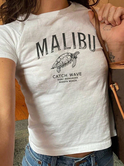 Women Fashion Casual Printed Short-Sleeve T-Shirt