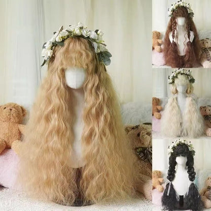 Women Lolita Mori Pastoral Long Curly Wig