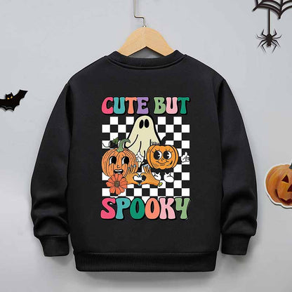 Kids Toddler Boys Girls Casual Halloween Print Fleece Sweatshirt