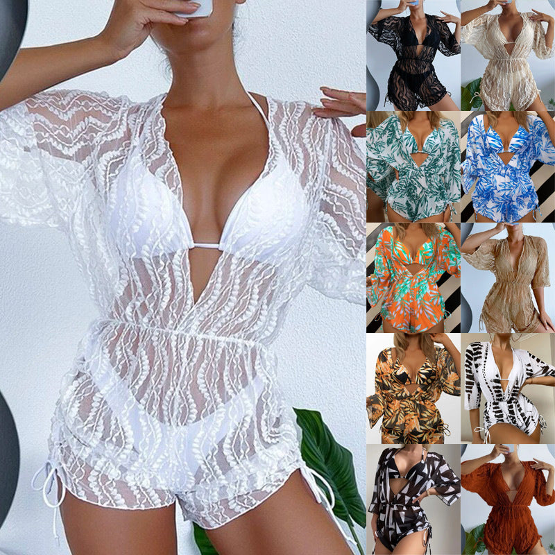 Traje de baño sexy de tres piezas para mujer