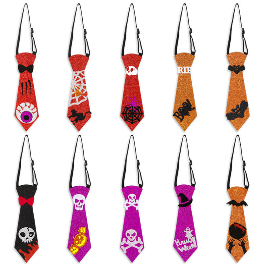 Corbata decorativa de calavera de calabaza para mascarada de Halloween para niños
