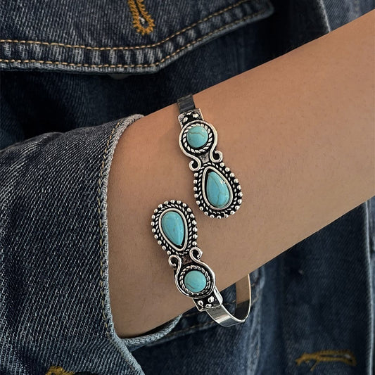 Pulsera étnica bohemia vintage de turquesa