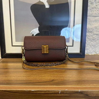 Women Metal Chain Mini Square Bag in PU Leather