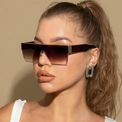 Gafas de sol cuadradas de metal con diseño poligonal, resistentes a los rayos UV.