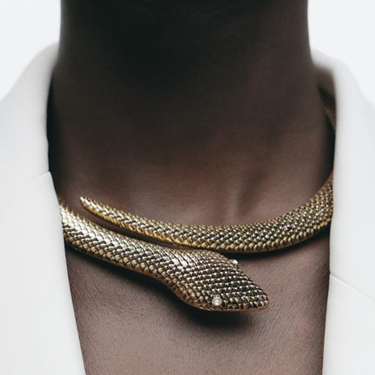 Collar de aleación retro con forma de serpiente para mujer, con colgantes de animales y del zodiaco.
