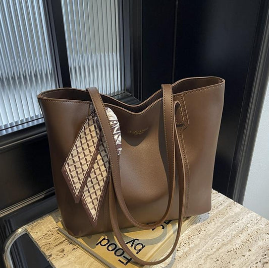 Women Casual Solid Color Large Capacity Tote Bag