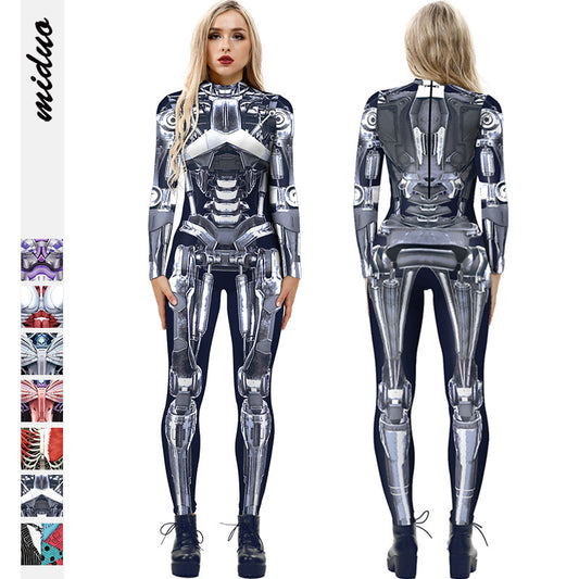 Halloween Women'S Fashion Armor Digital Printing Jumpsuit