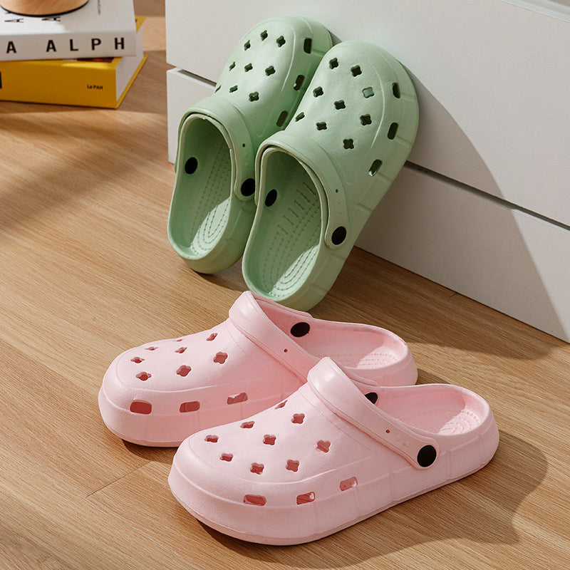 Zapatos casuales sencillos de color sólido con agujeros para mujer