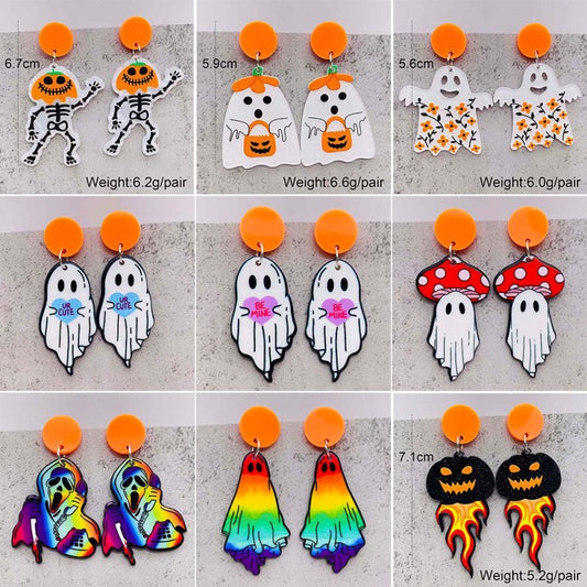 Halloween Women Horror Personality Mushroom Head Ghost Earrings