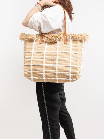 Bolso de mano informal con borlas para vacaciones bohemias