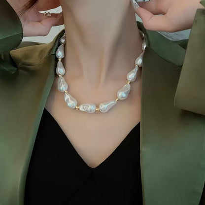 Collar elegante de perlas de imitación para mujer, accesorio de moda