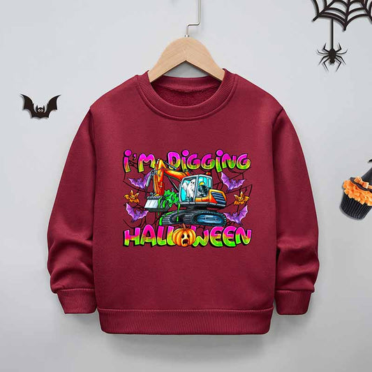 Kids Toddler Boys Girls Fleece Cartoon Print Sweatshirt