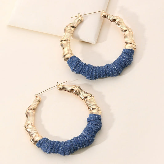 Fashion Exaggerated Denim Earrings