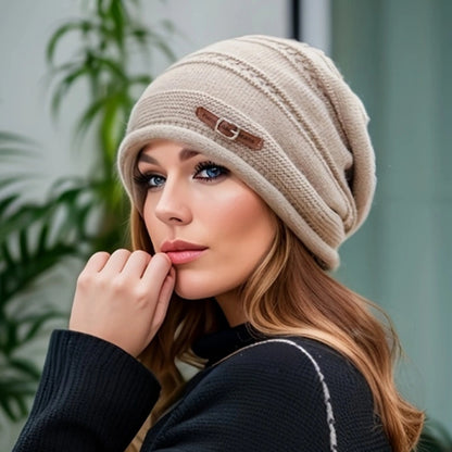 Women Fashion Casual Solid Color Knitted Hat