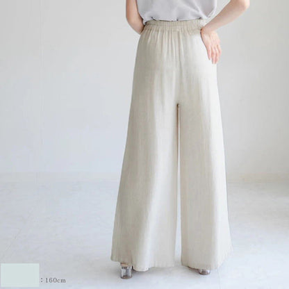 Women Casual Loose Solid Color Linen Cotton Pants