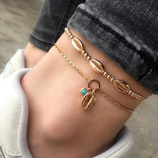 Bohemian Handmade Beaded Metal Shell Jewelry