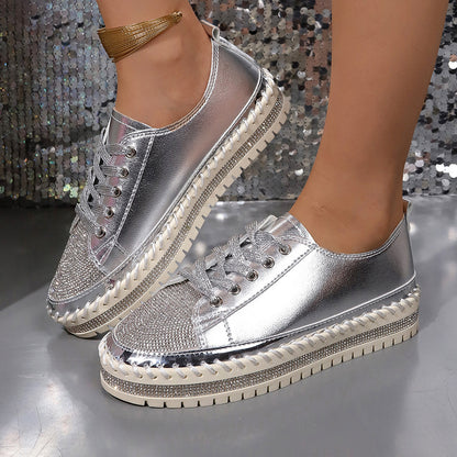 Plus Size Women'S Rhinestone Platform Shoes