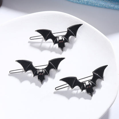 Horquillas de Halloween con diseño de murciélago negro y aceite de goteo para mujer