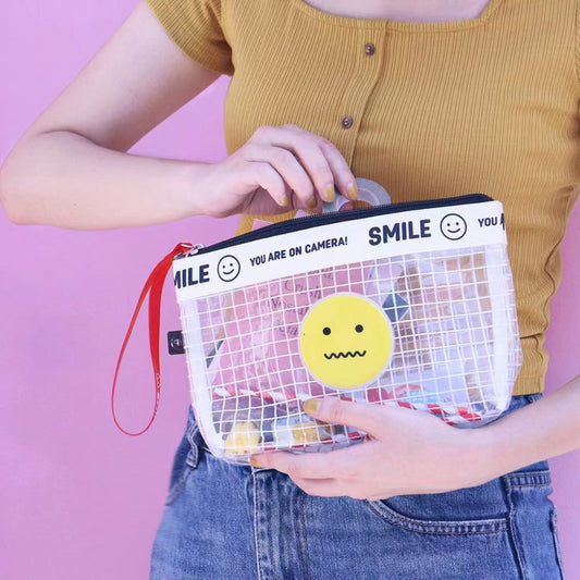 Bolsa de cosméticos de malla impermeable de PVC para mujer