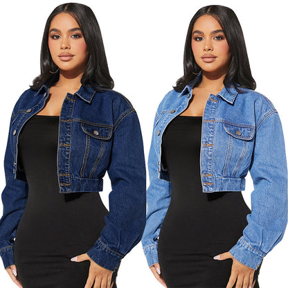 Women Fashion Long Sleeve Denim Jacket