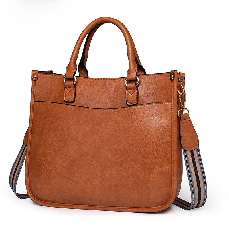 Sac fourre-tout décontracté en PU de grande capacité pour femme, couleur unie