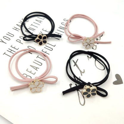 Women Fashion Solid Color Floral Hair Rope