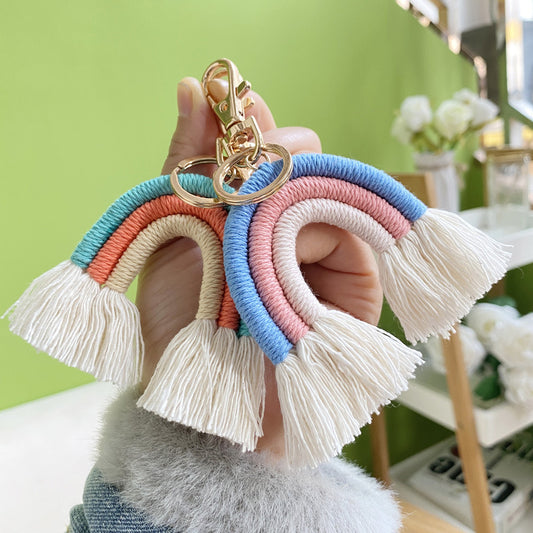 Bohemian Tassel Rainbow Keychain Bag Hanging Accessories