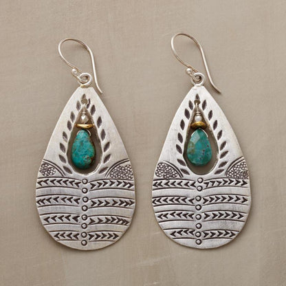 Boucles d'oreilles creuses sculptées de style ethnique bohème pour femmes