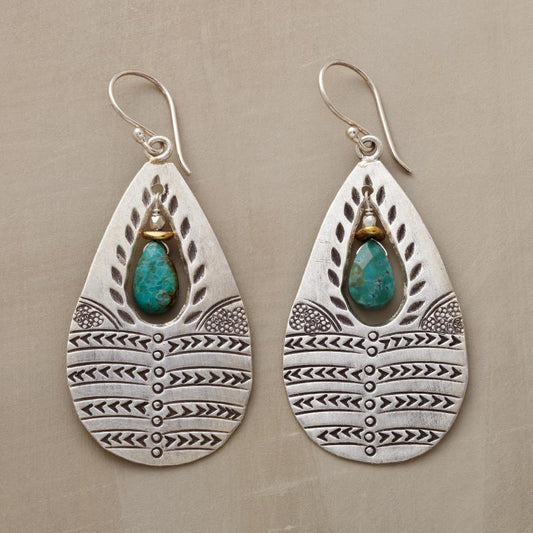 Boucles d'oreilles creuses sculptées de style ethnique bohème pour femmes