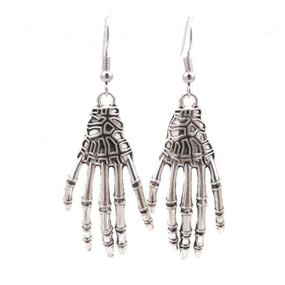 Pendientes de calavera exagerada para nudillos de Halloween para mujer