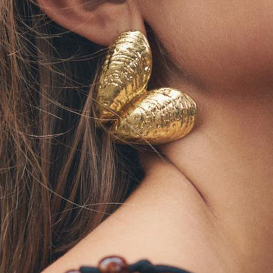 Distinctive Heart-Shaped Exaggerated Alloy Stud Earrings