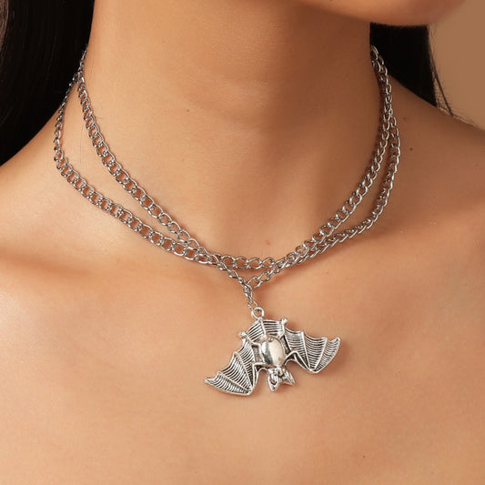 Collar unisex de murciélago de Halloween exagerado