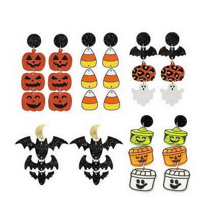 Halloween Women Fashion Acrylic Glitter Dangle Earrings