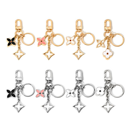 Women Fashion Four Leaf Clover Metal Pendant Keychain Alloy Leisure Style