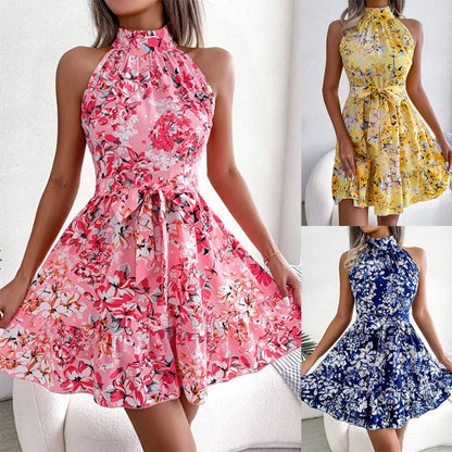 Vacation Women Fashion Flower Print Dress