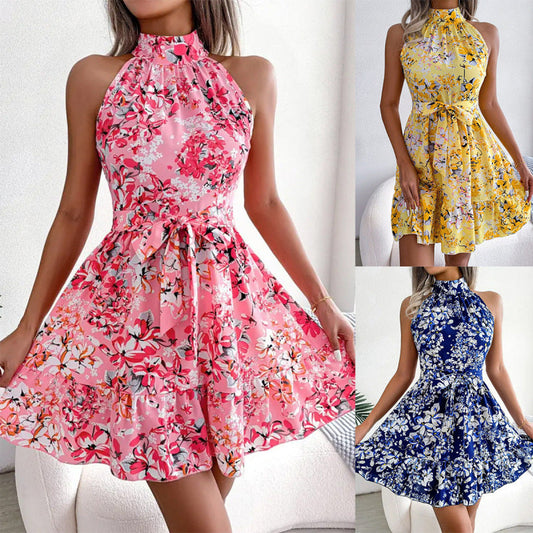 Vacation Women Fashion Flower Print Dress